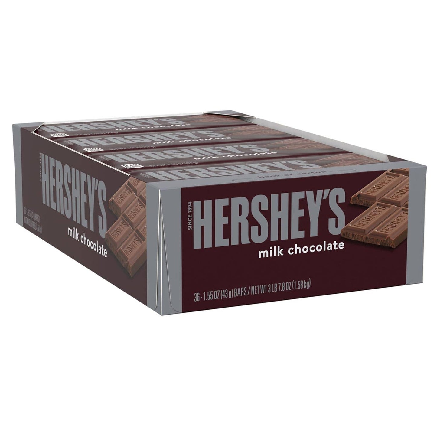 Long Island Candy Factory - Hershey's Milk Chocolate Bar, 1.55 oz 36 Count