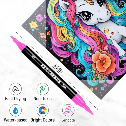 24Pc Dual Tip Acrylic Marker Set