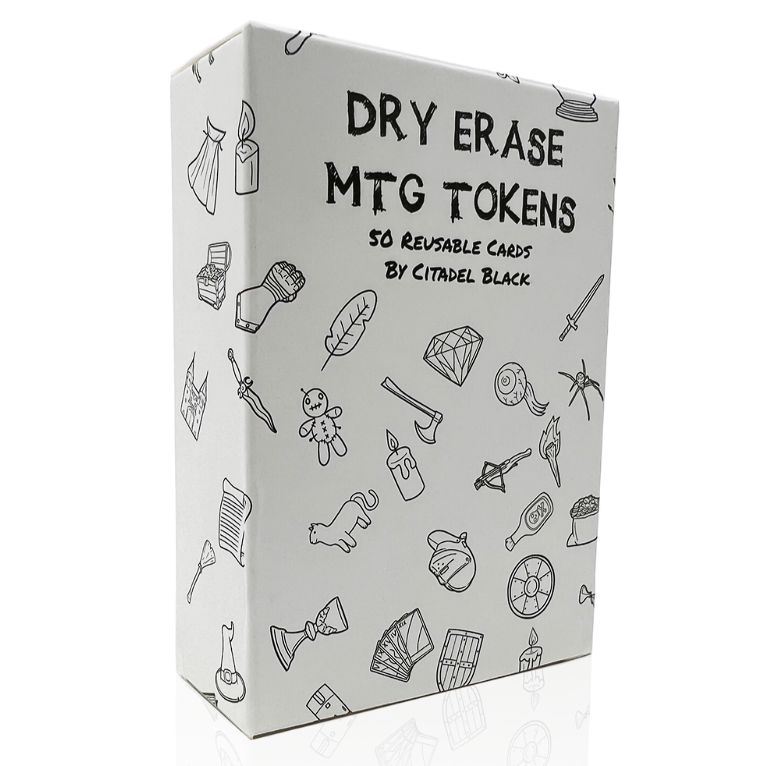 Citadel Black Reusable Dry Erase Token Cards