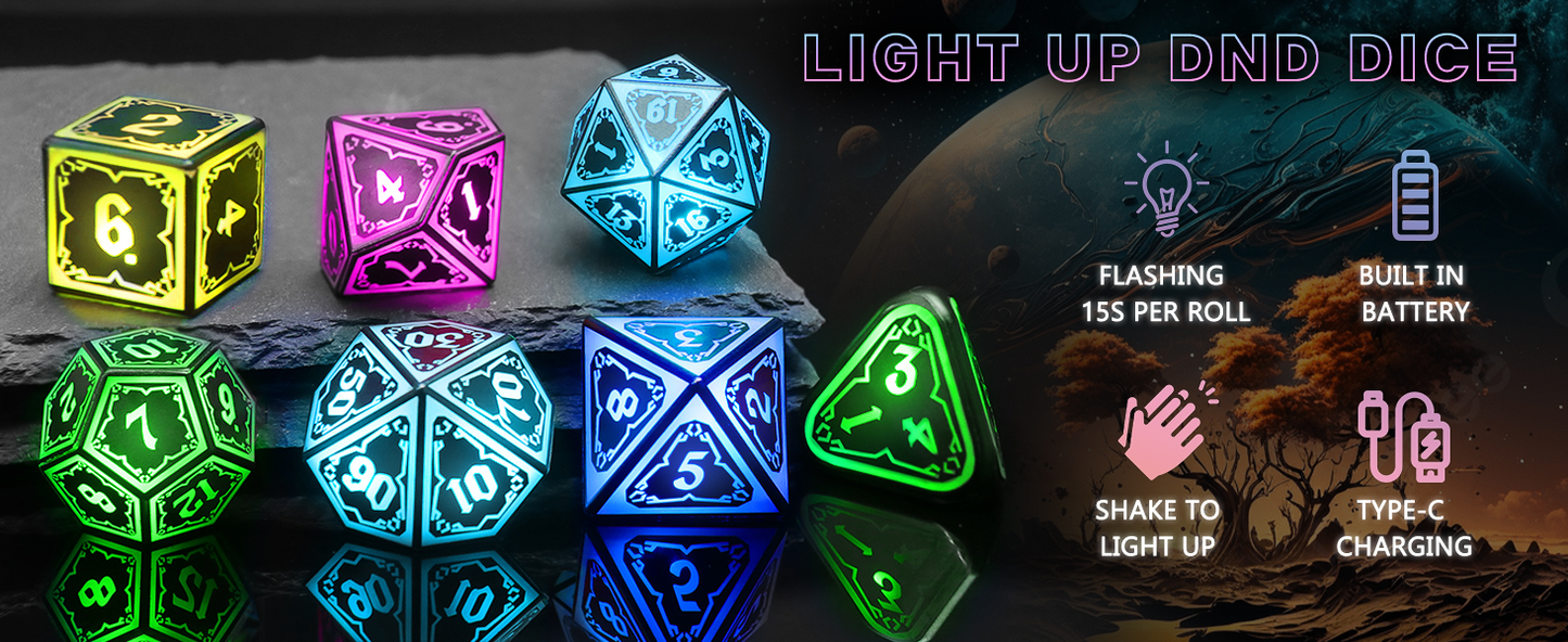 Wireless LED RPG Dice Set