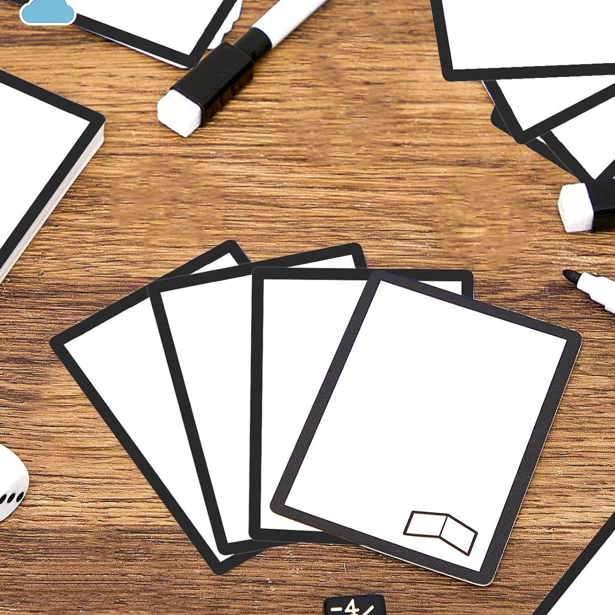 Reusable Dry Erase Token Cards 10Pk with Marker