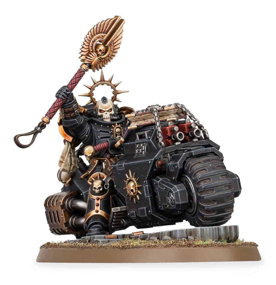 Space Marines: Primaris Chaplain On Bike – assembled and painted example