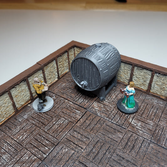 Wooden Tavern Brewing Barrel - Giant | Dungeons and Dragons | RPG | 3D printed | 28mm | 32mm | RPG Accessories | Terrain Scatter