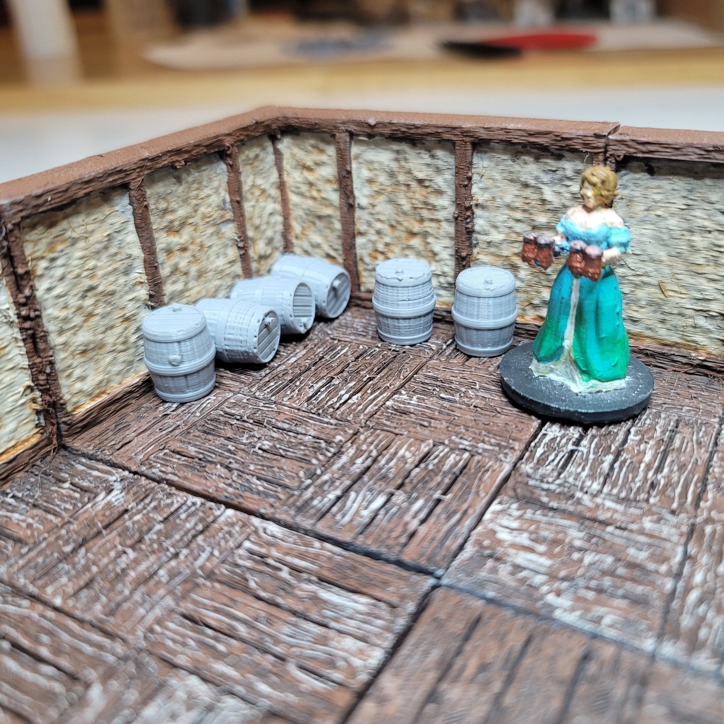 Wooden Stake Casks - Small 8pk - Closed | RPG Accessories| 3D printed | 28mm | 32mm | Terrain Scatter