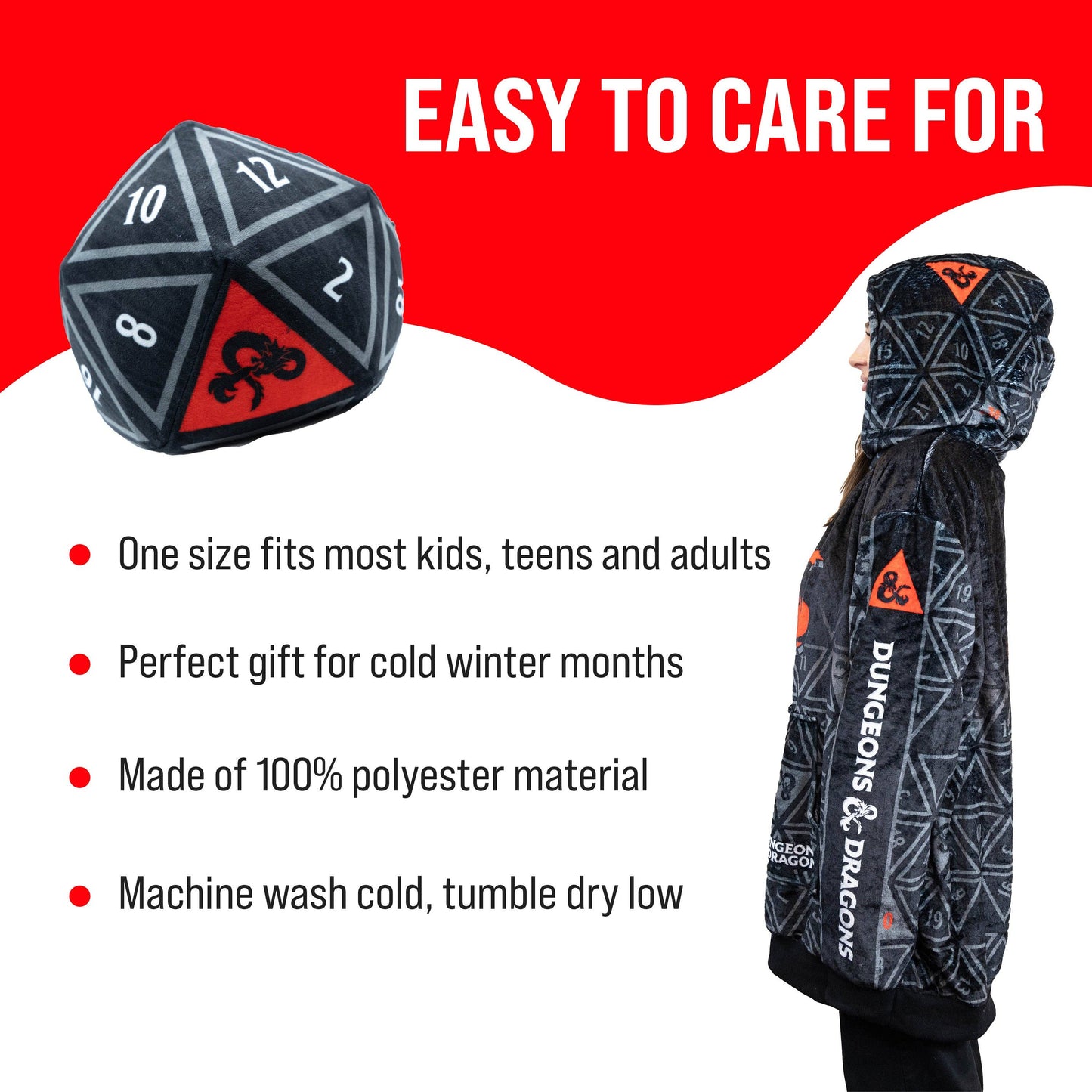 OrangeOnions - Hasbro | Dungeons & Dragons Snugible 2-in-1 Blanket Hoodie & Pillow