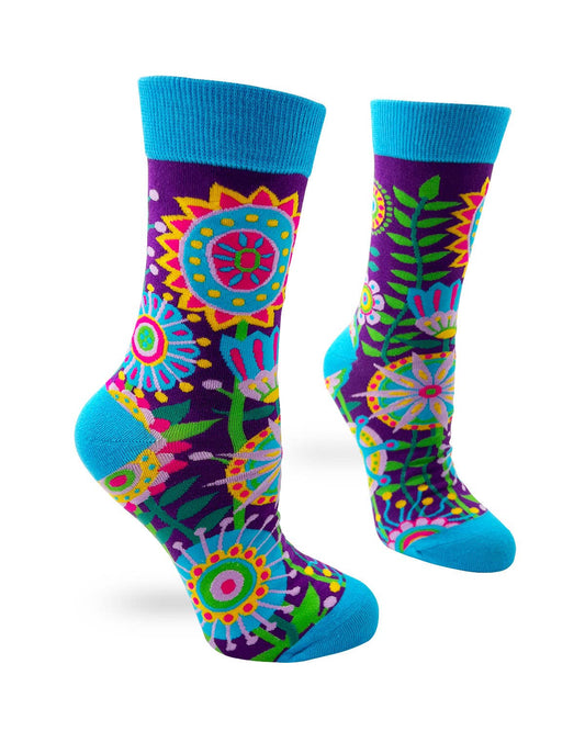 Fabdaz - Funky Floral Women's Crew Socks