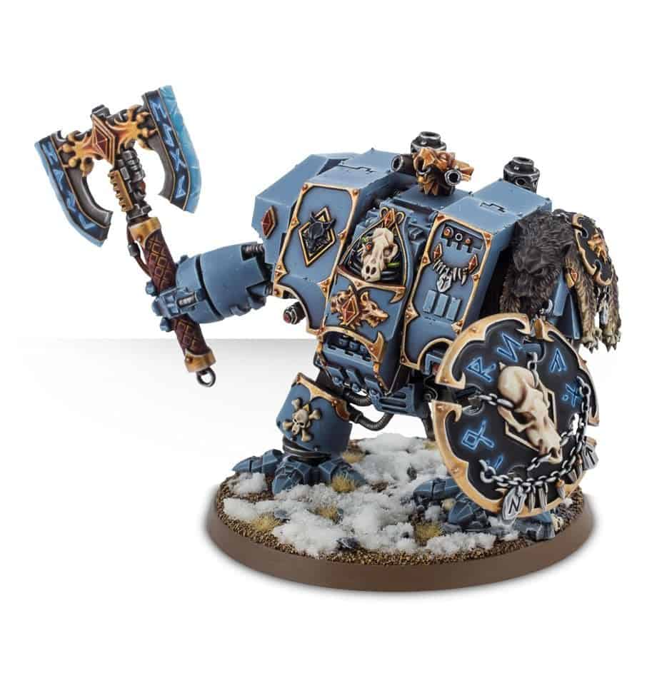 SPACE WOLVES VENERABLE DREADNOUGHT - painted example; supplied unpainted