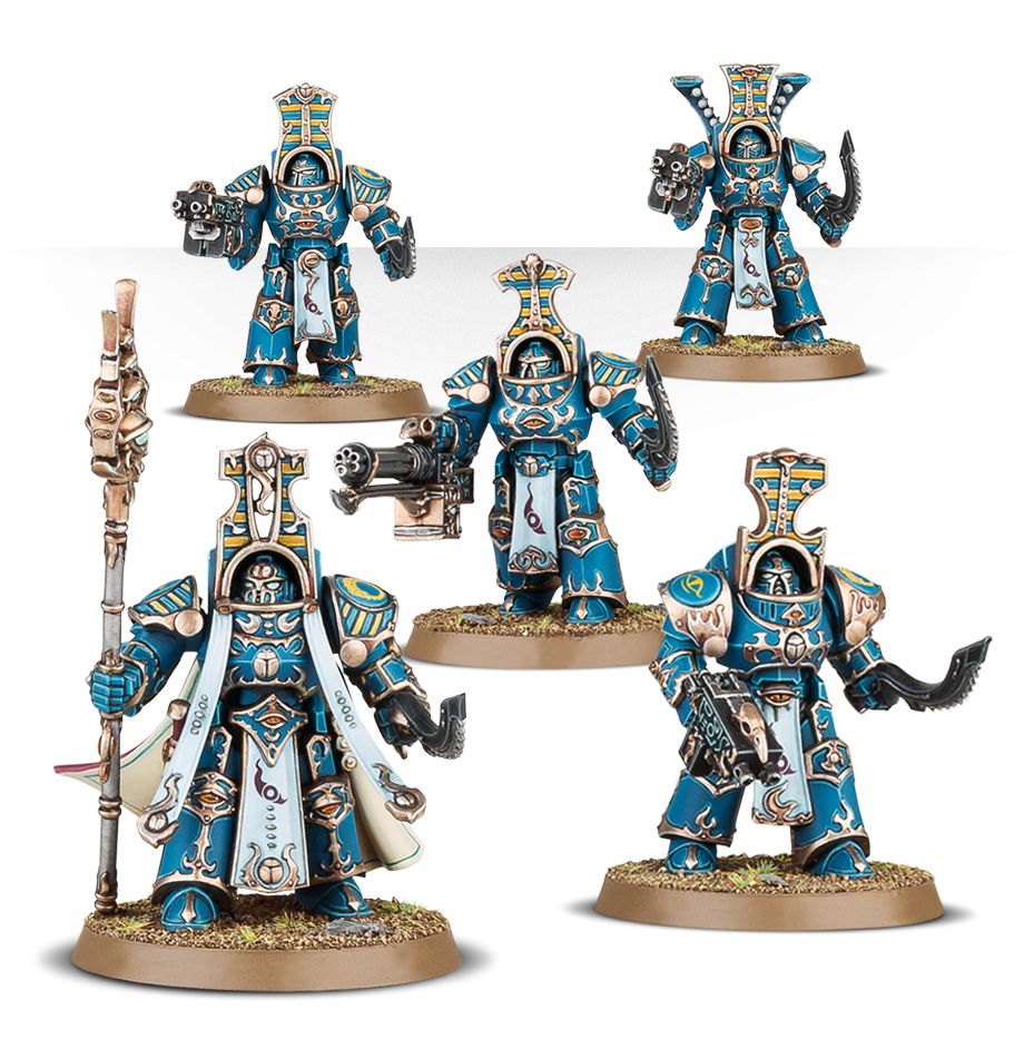 THOUSAND SONS SCARAB OCCULT TERMINATORS - painted example; supplied unpainted