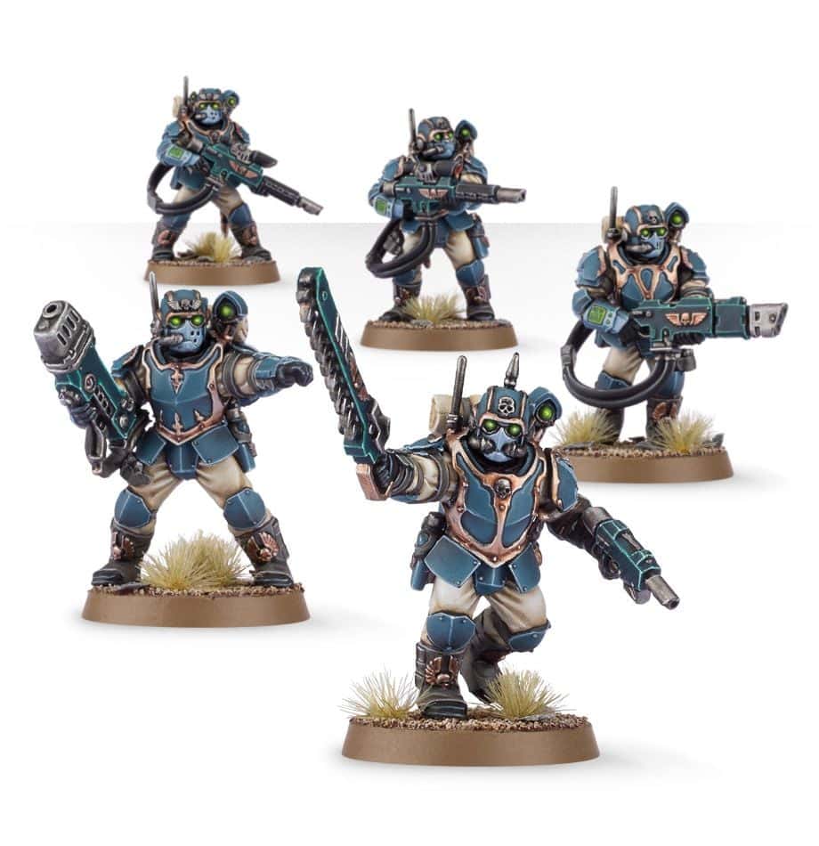 ASTRA MILITARUM: TEMPESTUS SCIONS - painted example; supplied unpainted