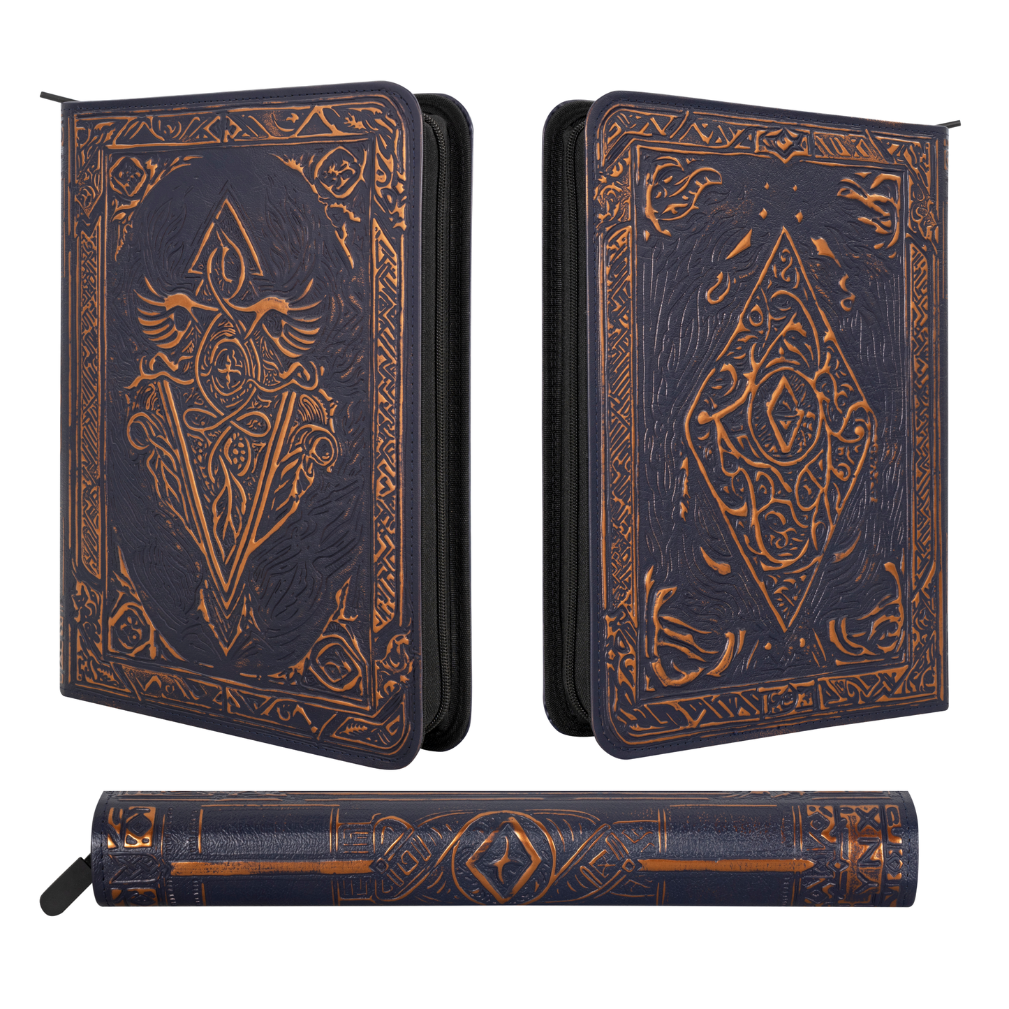 Faux-Leather Trading Card Binder - Blue