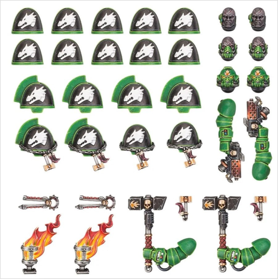 SALAMANDERS PRIMARIS UPGRADES & TRANSFRS: painted upgrade components