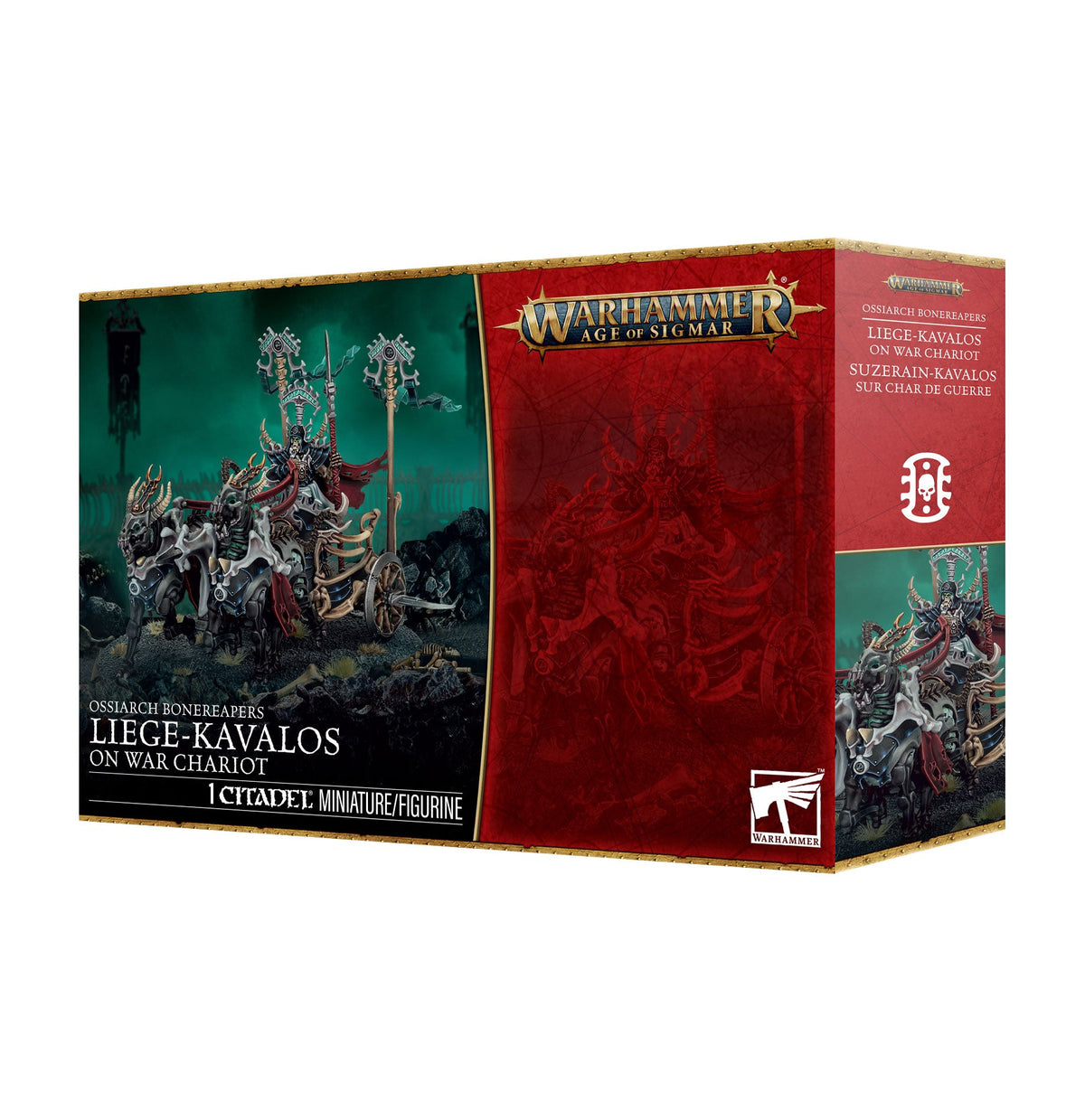 Ossiarch Bonereapers: Liege Kavalos on War Chariot - Games Workshop product packaging