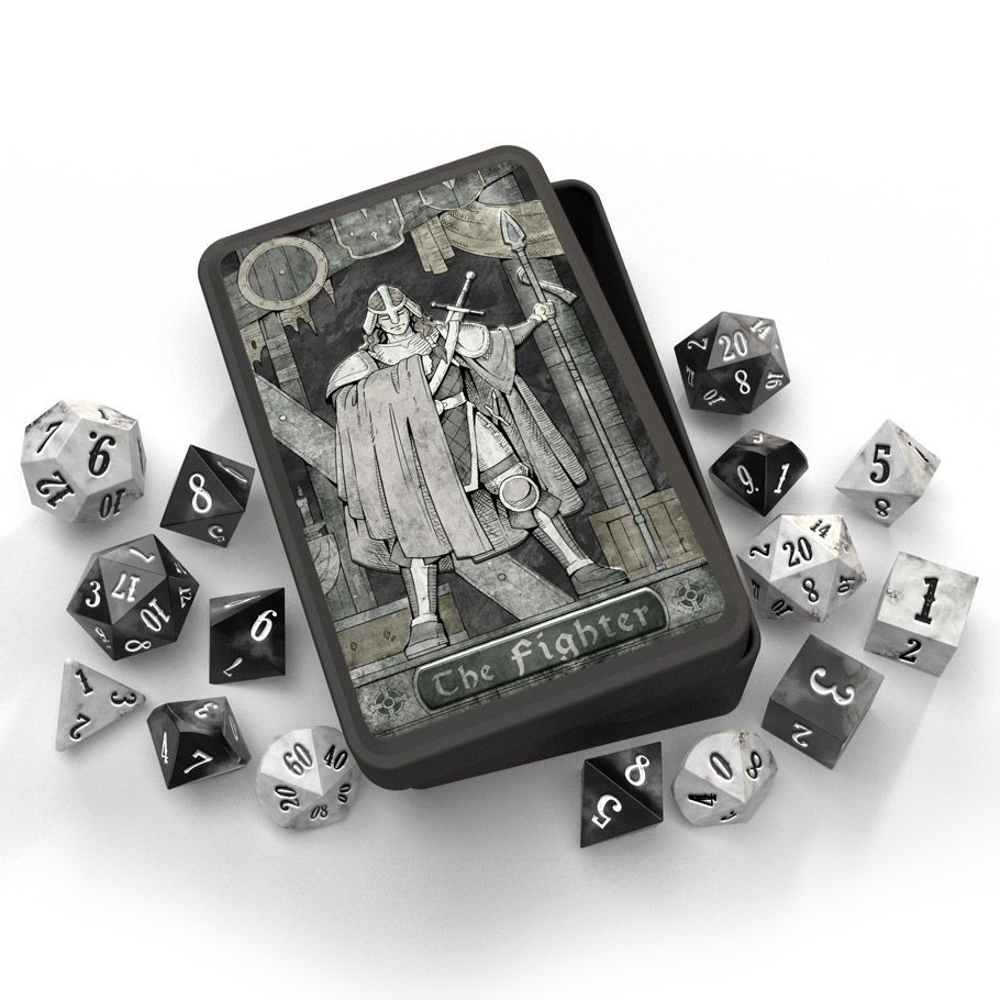 RPG Class Dice: Fighter Set Tin (15 Dice)