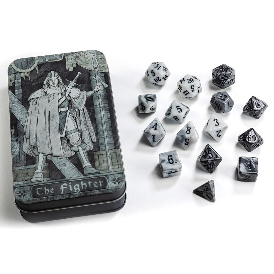 RPG Class Dice: Fighter Set Tin (15 Dice)