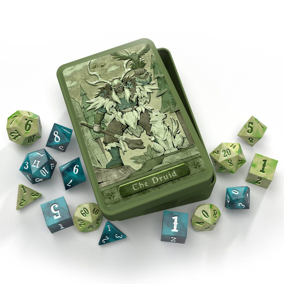 RPG Class Dice: Druid Set Tin (14 Dice)