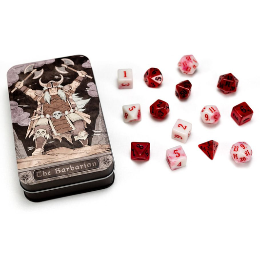 RPG Class Dice: Barbarian Set Tin (14 Dice)