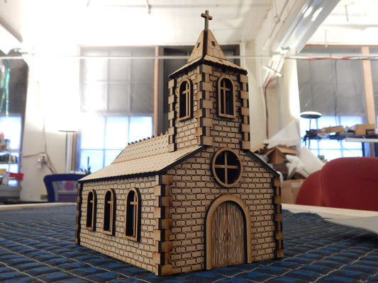 Medieval Village Set - Village Church - MDF Laser Cut 28mm Kits - CreatorpultGames - Holiday MDF Kits