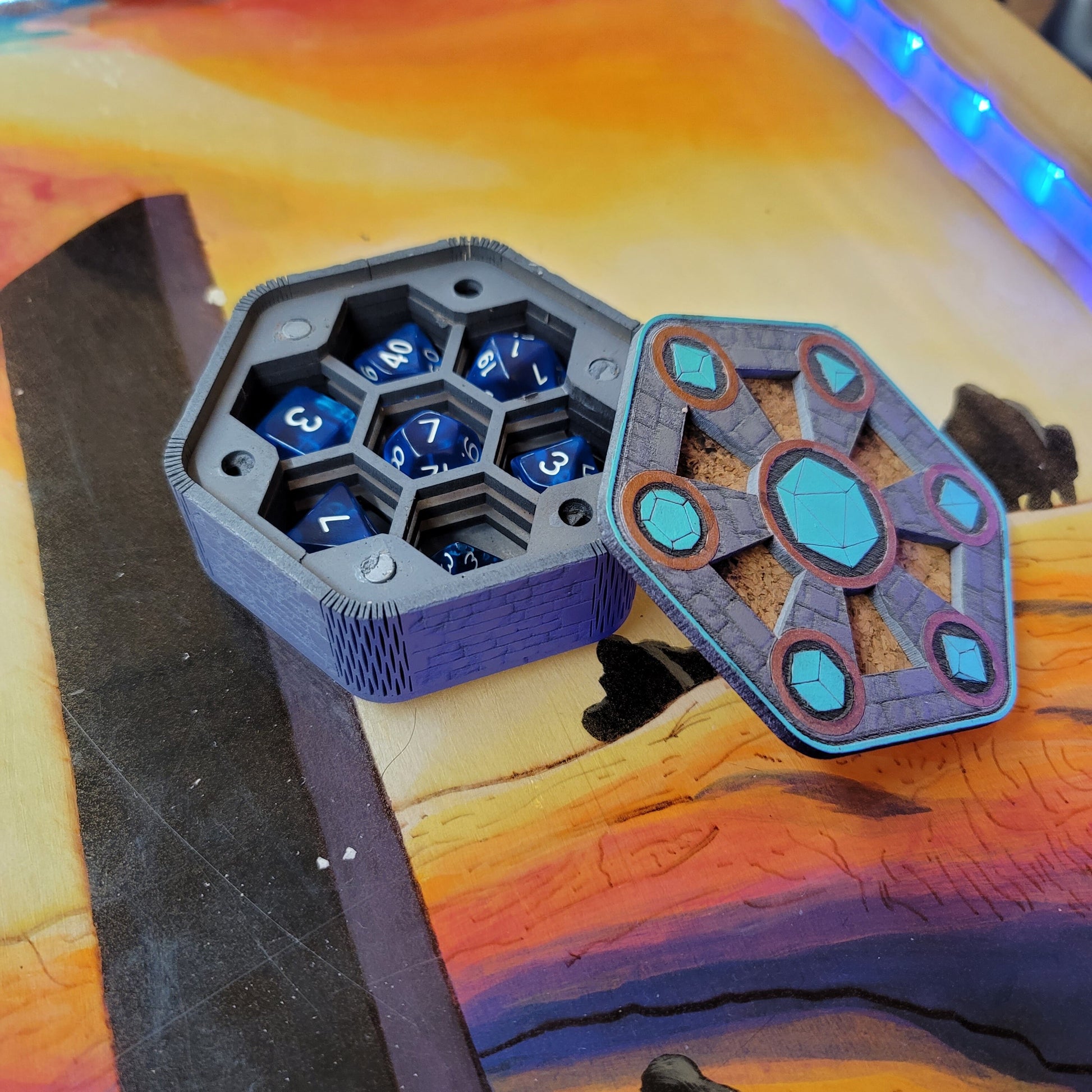 Dice Box Kit - Hexagonal - Laser Cut MDF - Dungeons and Dragons - CreatorpultGames - Laser Cut MDF Kits