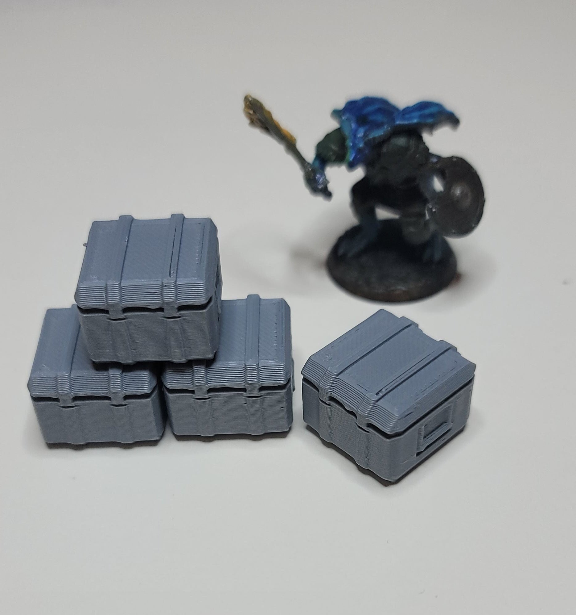 NEW 2023 DESIGN - Medium Storage Crates - Sci-fi/Modern - 6Pk - | RPG | 3D printed | 28mm | 32mm | Terrain Scatter - CreatorpultGames - Role Playing Miniatures