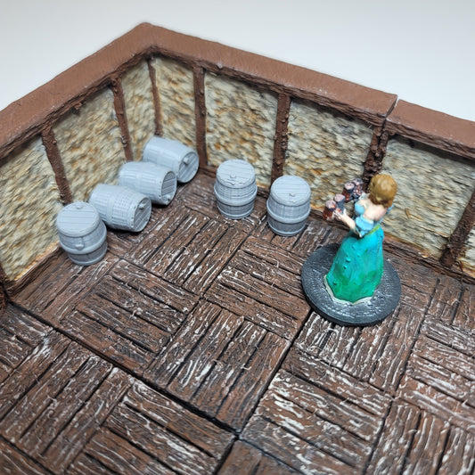Wooden Casks - Small - 8pk | Dungeons and Dragons | RPG Accessories | 3D printed | 28mm | Terrain Scatter