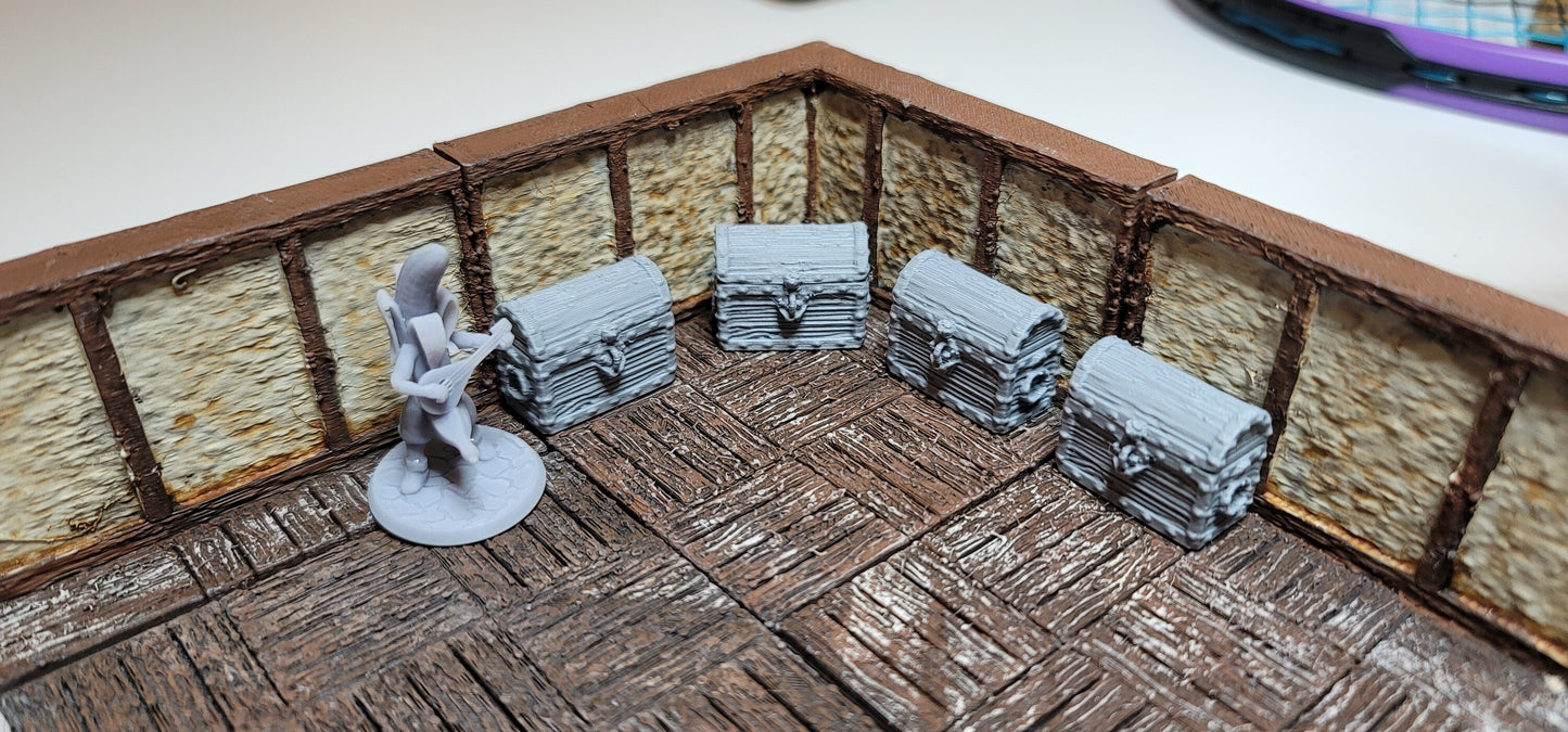 NEW in 2023! - Fantasy Wooden Chests | 3D printed | RPG | Dungeons and Dragons | 28mm | 32mm | Terrain Scatter