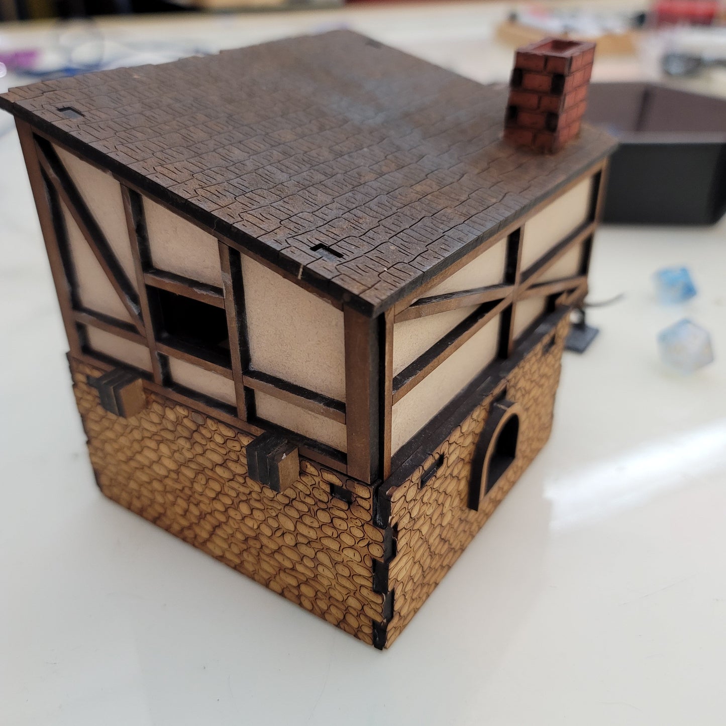 Medieval Village - Small Two-Story House - MDF Laser Cut 28mm Kits - CreatorpultGames - Holiday MDF Kits